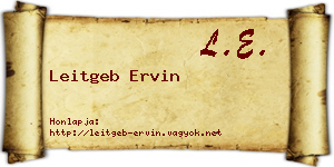 Leitgeb Ervin névjegykártya